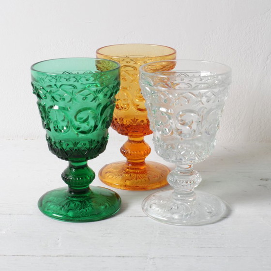 Vintage Klarglas Weinglas Arabesque / Weingoblet Baccarat / Vallerysthal & Portieux / Frankreich / 1840er (Foto 8 von 12)