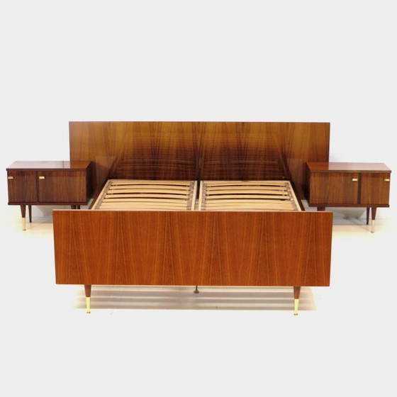 Image 1 of Lit double vintage en palissandre, design milieu du siècle, années 1960