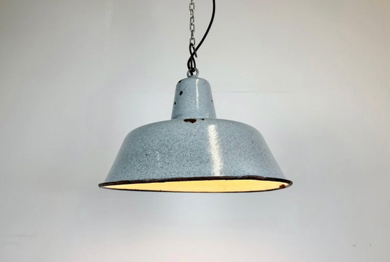 Image 1 of Industrial Grey Enamel Factory Lamp, 1960s