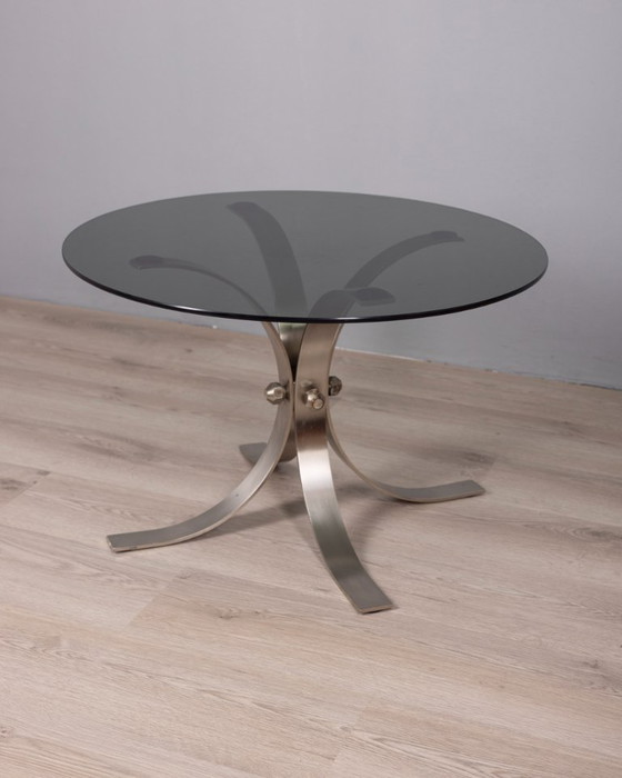 Image 1 of TAVOLINO DA CAFFÈ VINTAGE ANNI '60 IN METALLO E VETRO, DESIGN ITALIANO