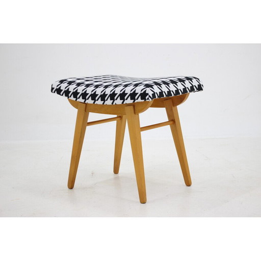 Vintage wooden stool, Czechoslovakia 1970s