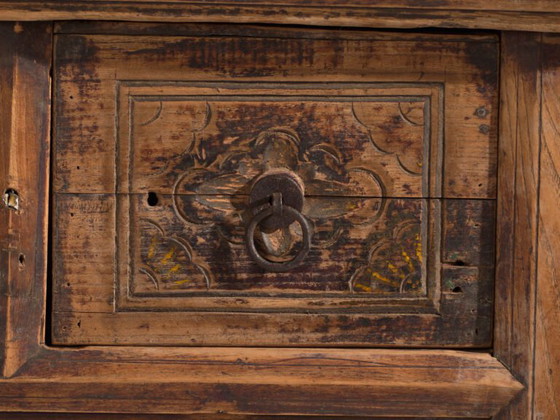 Antique carved console in pine wood – China, circa 1900 – Iron (photo 34 of 40)