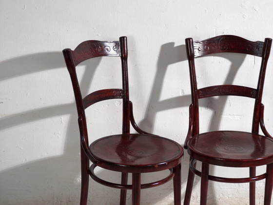 Antique set of 4 bentwood Thonet chairs – Central Europe, circa 1900 – Dining chairs, Metal (photo 26 of 40)