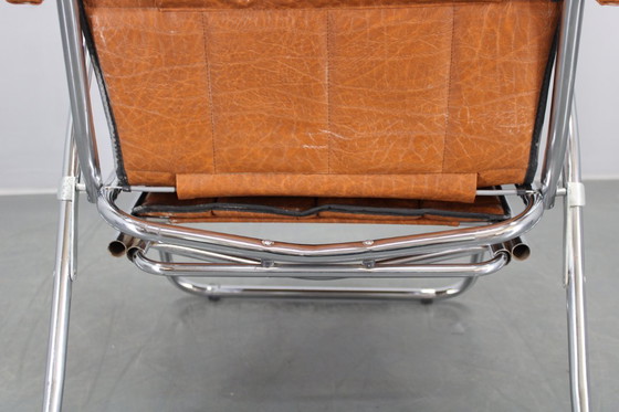 Image 1 of Sedia da salotto pieghevole italiana degli anni '70 con rivestimento in similpelle