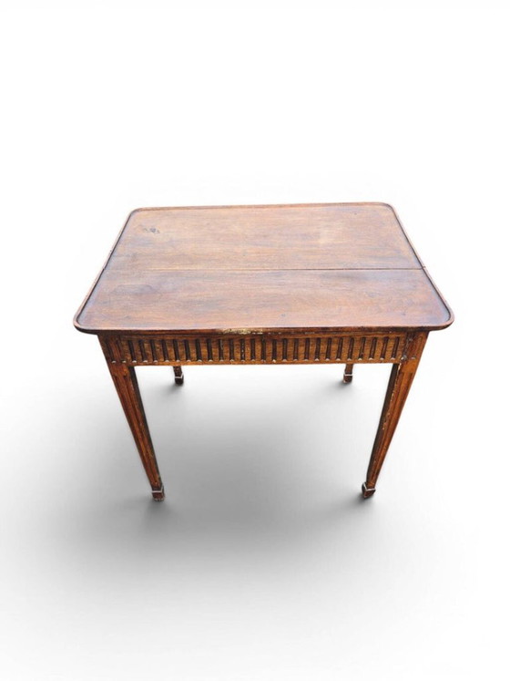 Table à Jeux Ancienne Style Louis XVI en Bois Patiné – Wood (photo 5 of 5)