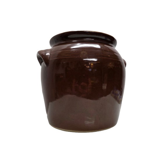 Image 1 of Grande vaso a imbuto francese smaltato di marrone, seconda metà del XX secolo