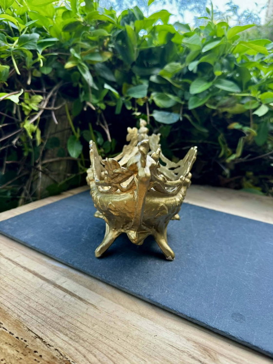 Brass planter woman Art Nouveau – Plant pot (photo 7 of 10)