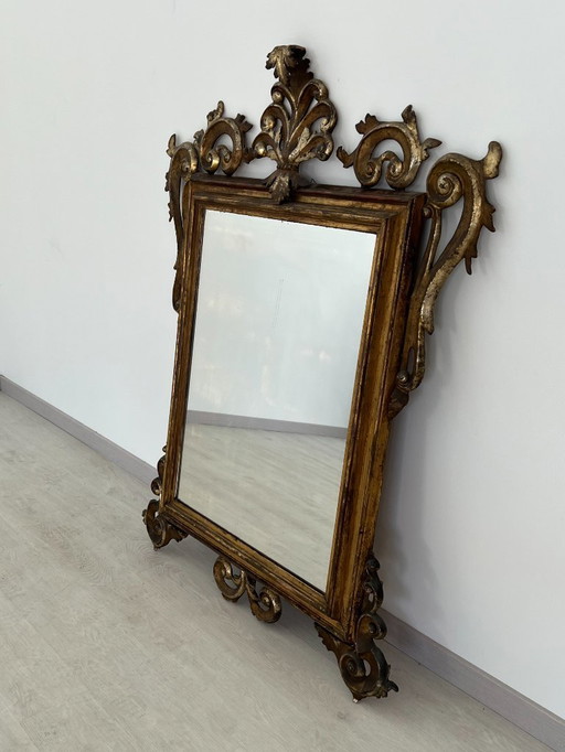 Baroque Mirror in Gilded Wood