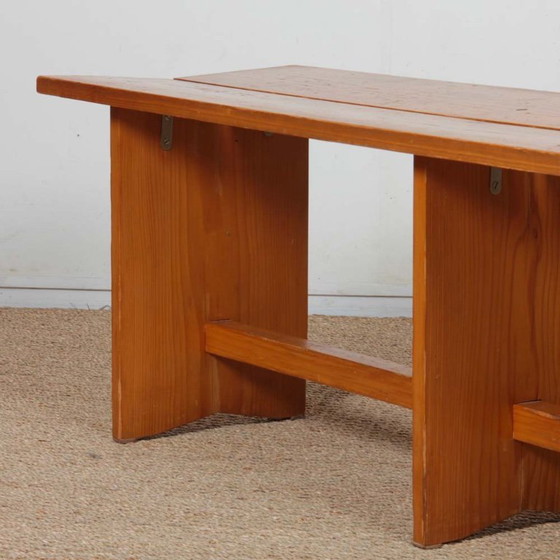 Image 1 of Vintage grenen bank, werk uit de 20e eeuw