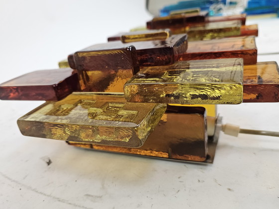 Image 1 of Conjunto de lámparas de pared de cristal ámbar Holm Sorensen Dinamarca