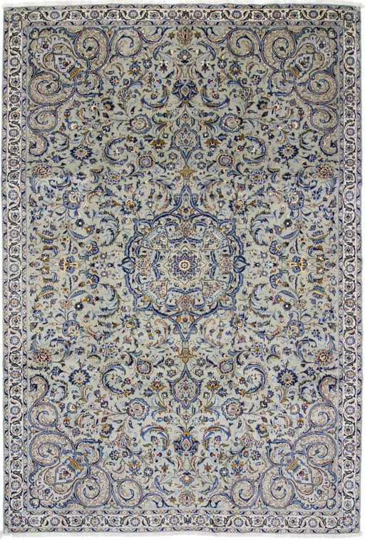 Alfombra persa original anudada a mano Keshan 339 x 230 cm muy buen estado fina