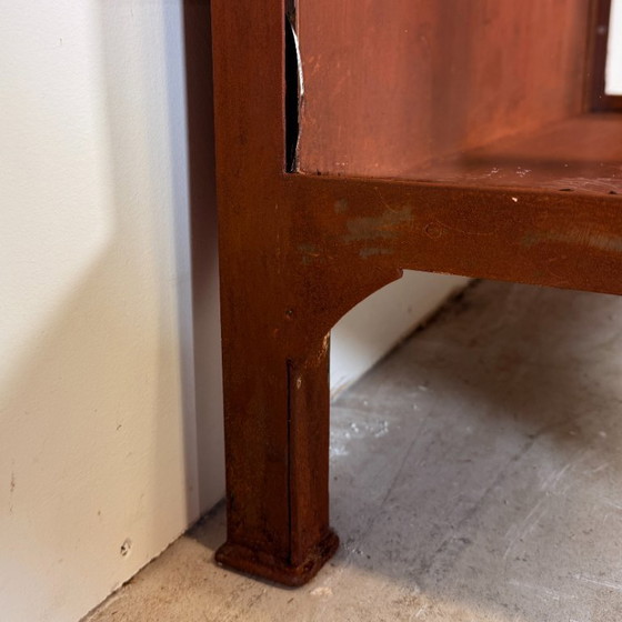 Image 1 of Vintage man cave doctor's display case with rust treatment