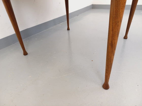 Image 1 of Vintage Scandinavian style round teak dining table from the 1950s/60s with extension