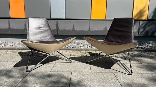 Walter Knoll Design Armchair My Chair Leather brown-beige - Set of 2