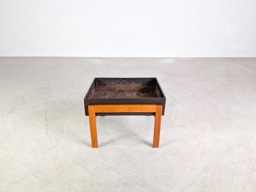 Fioriera di metà secolo, contenitore per piante in teak, vaso per fiori, fioriera