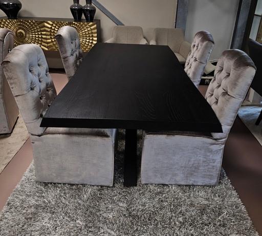 4 stoelen met luxe kemerstof. Kleur taupe/ beige