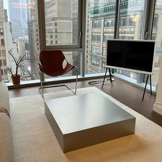 Image 1 of Coffee table brushed stainless steel 100x100x25