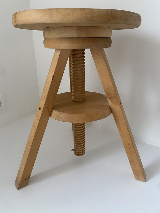 Image 1 of Sgabello da studio vintage di metà secolo - Sgabello da disegno - Sgabello da pianoforte