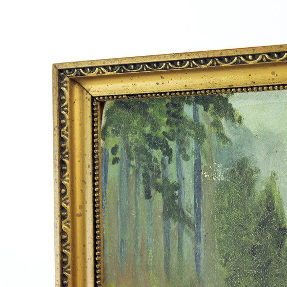 Image 1 of Set van 2 schilderijen, verf op papier, door M. Hrušovská, Tsjecho-Slowakije 1950