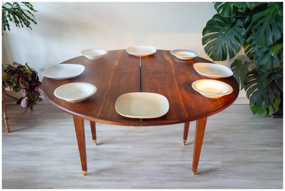 Image 1 of Très jolie table ancienne demi-lune en chêne