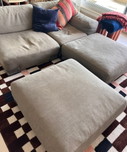 Kartell Modulaire 2 zits sofa met 2x poef - Piero Lissoni - grijsgroen
