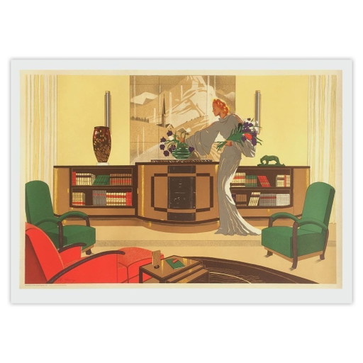 Charley Garry Lithografie Elegant in einem Interieur (1930) 1987 – lithos zeefdrukken, Paper (photo 2 of 5)