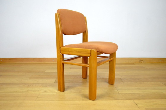 Image 1 of Set di 6 sedie della Maison Regain in olmo e tessuto, 1980