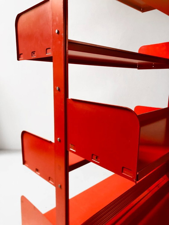 Image 1 of talian Dutch Lips Vago "Congresso" Steel Blue Double Bookcase, 60's