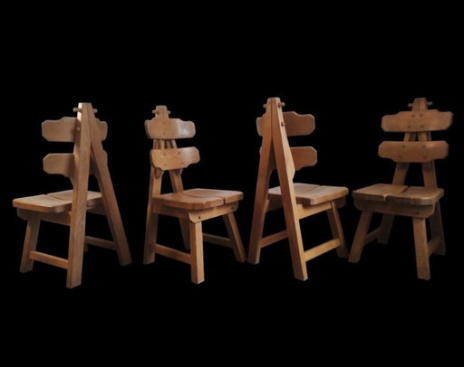 Vintage brutalist sculptural constructivisme stoel