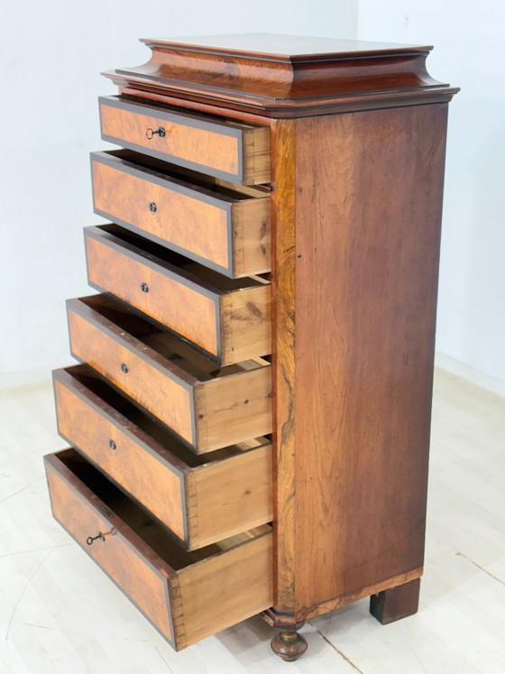 Image 1 of Zeer mooie antieke chiffonière ladekast/wastafel uit circa 1900, Biedermeier-stijl