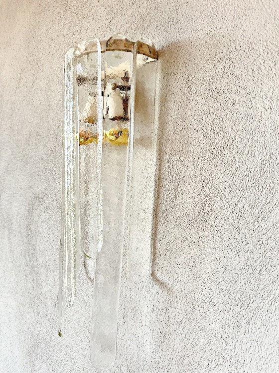 Vintage large Mazegga wall light Nason, Mazzega, Brass, Murano Glass, Gold (photo 3 of 15)
