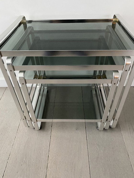 Image 1 of 3 bijzettafels vintage