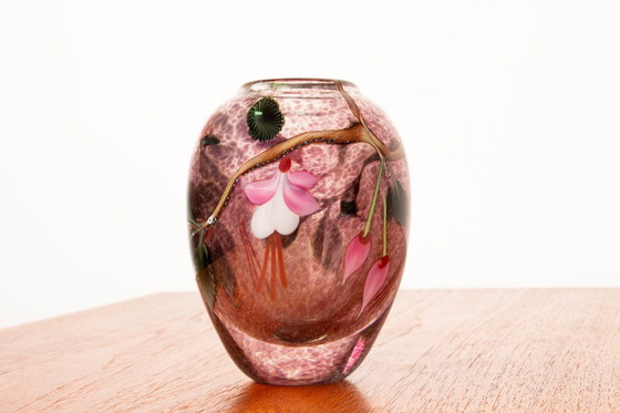 Image 1 of Jarrón de vidrio soplado estilo Art Nouveau de Ed Aleksander para Orient & Flume 1975.