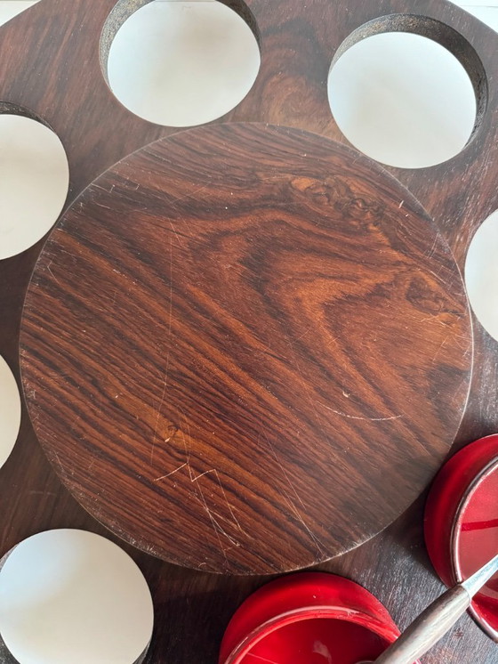 Image 1 of Plateau tournant vintage, service à fondue, service à apéritif, platine.