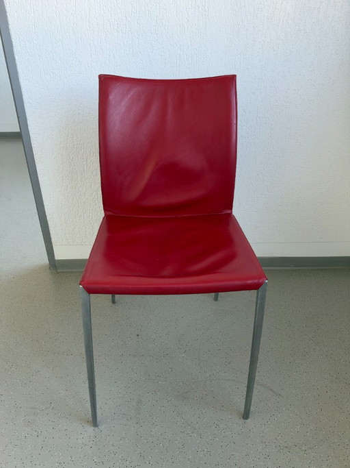 Zanotta Lia Design Chair – Red Leather – Barbieri
