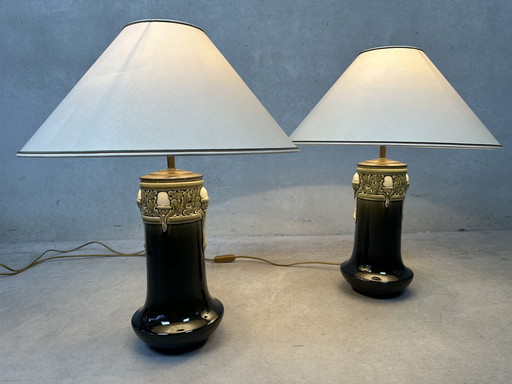 2x Art Nouveau (Fives-Lille) lamps - Gustave De Bruyn