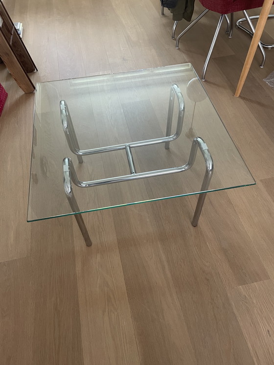 Image 1 of Tavolino da caffè di design cromato con vetro