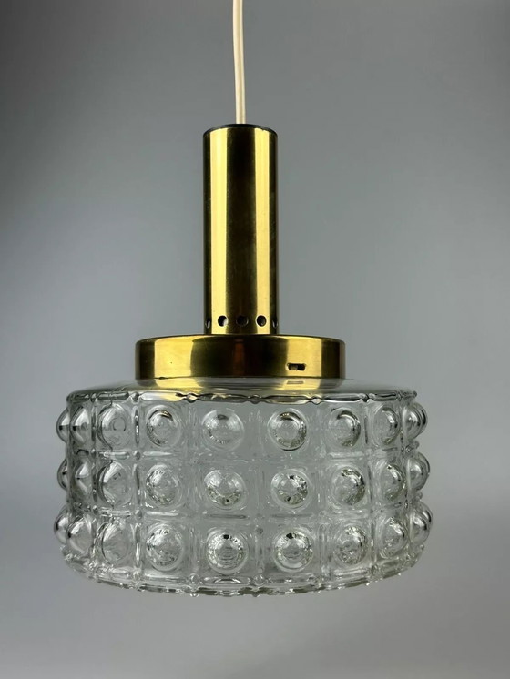 Image 1 of Lampada a sospensione VEB anni '60-'70, lampada da soffitto a bolle, ottone, vetro, design spaziale