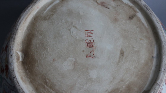 Image 1 of Vaso da fiori in porcellana cinese, colori policromi, antico, grande