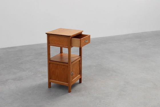 Image 1 of Robust Art Deco nightstand in pine wood, France 1940s