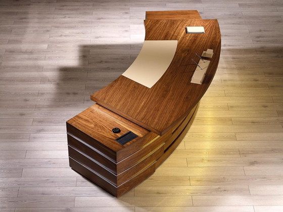 Image 1 of Vizyon Büro Craft VIP — Premium Chefbüro-Set · Walnuss · LED · 340 cm