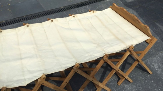 Extendable Teak Sun Lounger – Unopiù, Sunbed, Wood, Canvas (photo 8 of 16)