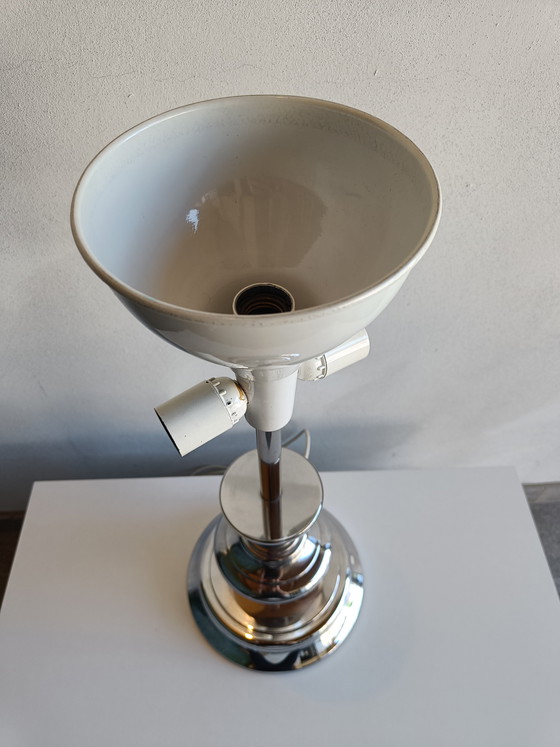 Image 1 of Lampada da tavolo o da terra Reggiani, Italia anni '60/'70, cromo e smalto, design a 3 luci