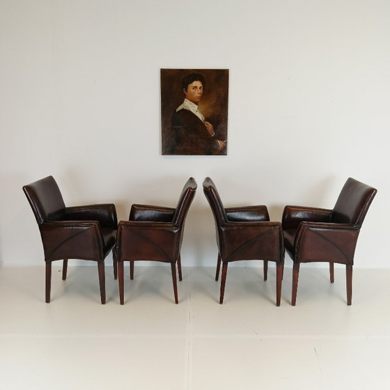 Image 1 of Bellissime sedie da pranzo in pelle di pecora (set di 4 sedie)