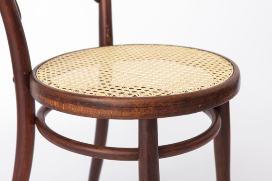 Ensemble de 6 chaises de salle à manger autrichiennes vintage en bois courbé, assises en hêtre foncé et (photo 8 of 11)