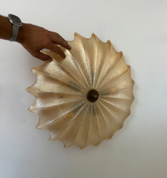 Image 1 of Vintage XL wandlamp, Murano en messing, Italië 1970