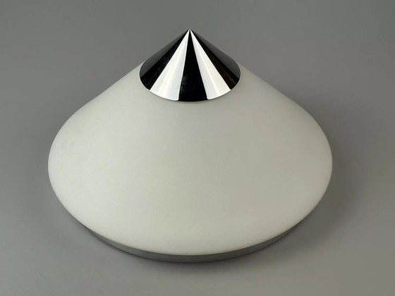 Image 1 of 60s 70s ceiling lamp wall lamp by Limburg Leuchten Germany glass chrome