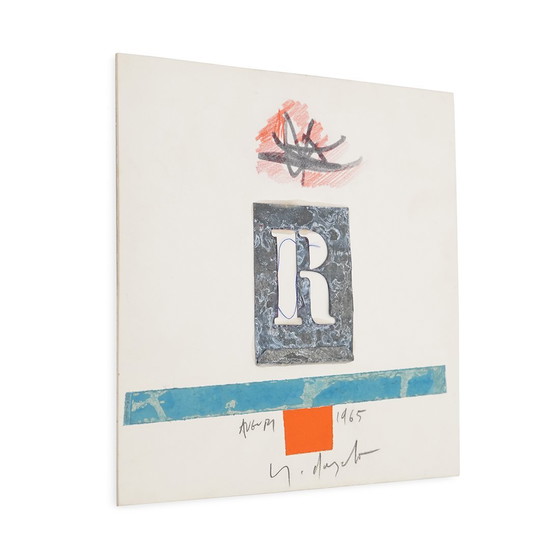 Image 1 of Mixed Media on Cardboard and Collage by Sergio Dangelo, 1960s