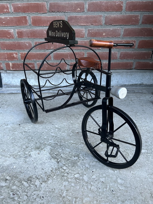 Antique Wine Bottle Holder Tricycle Bicycle