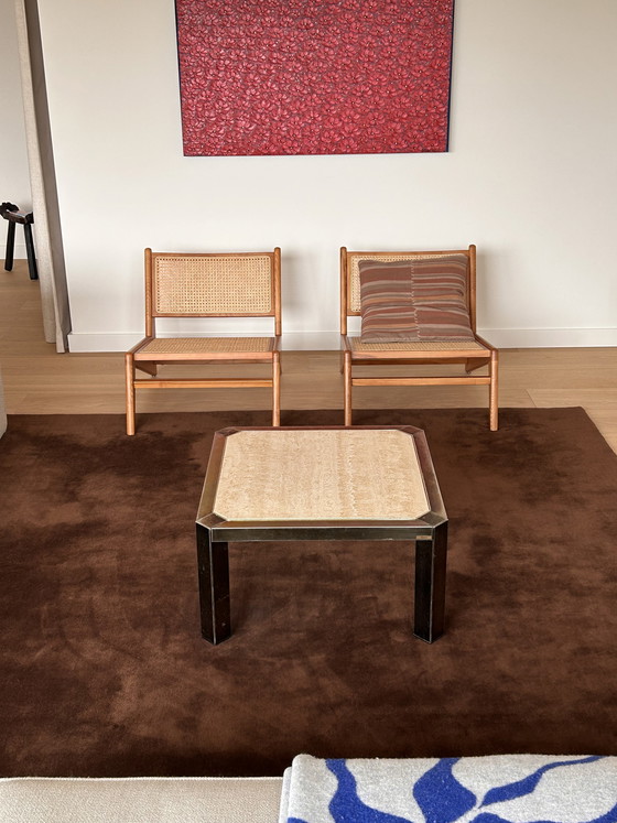 Image 1 of Vintage Fedam travertine coffee table